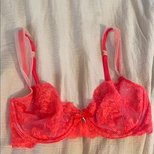 Unlined hot pink lace Victoria’s Secret bra